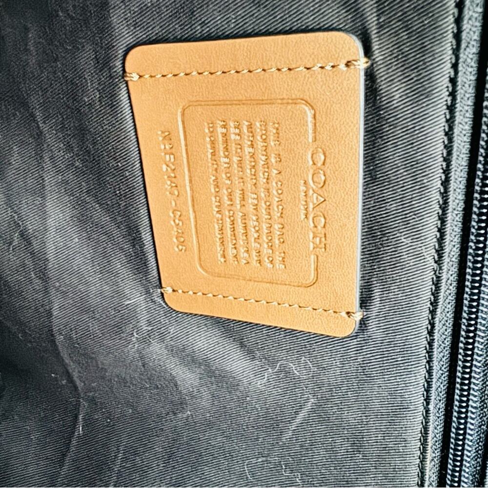 COACH UNISEX Olive Green Black Canvas Leather Zip Travel Shoulder Tote Bag 43 - Picture 10 of 16